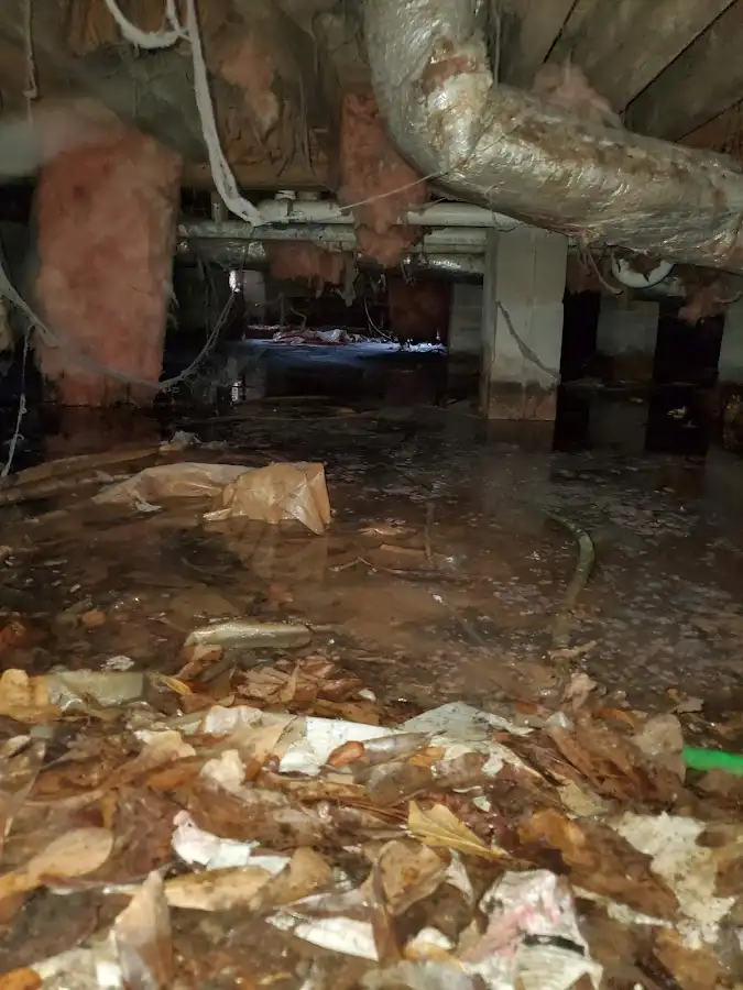 Crawl space flood assessment for Commercial Water Damage Restoration in Uvalde
